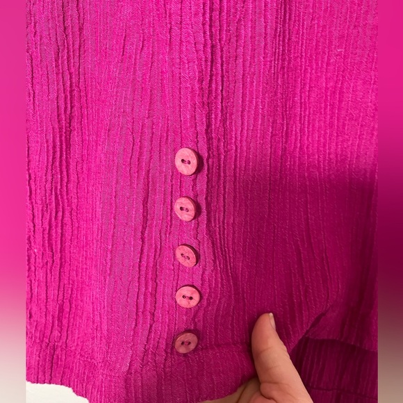 Soft Surroundings Sz L Gauzy Top Lightweight Casual Pinkish Purple Tunic - Picture 2 of 9